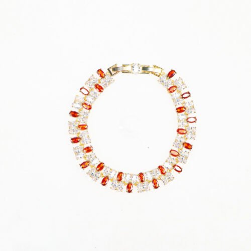 Luxury Emerald & Red Corundum Zircon Bracelet — Elegant Women’s High‑Grade Hand Jewelry