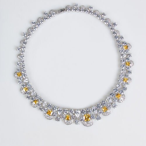 Luxury Zircon Necklace & Earrings Set — Elegant Evening & Banquet Jewelry for Women