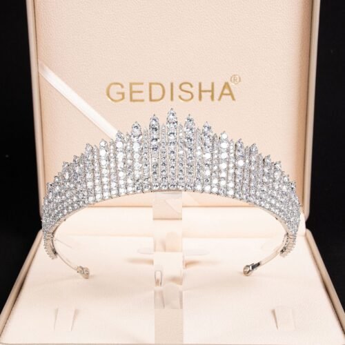 European & American Zircon Princess Big Crown — Bridal & Birthday Wedding Headpiece