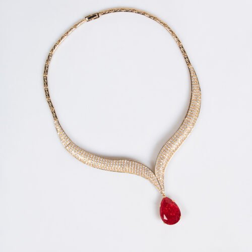 European & American Water Drop Zircon Necklace & Earrings Set — Light Luxury High‑End Clavicle Chain