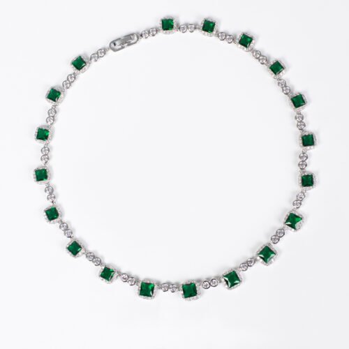 European & American Zircon Geometric Necklace & Earrings Set — Light Luxury High‑End Clavicle Chain