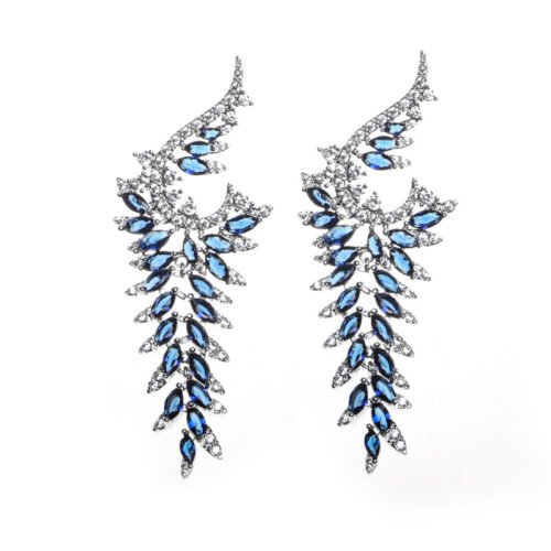 Cross‑Border Luxury Diamond‑Color Treasure Lace Tassel Earrings — Elegant Zircon Wedding