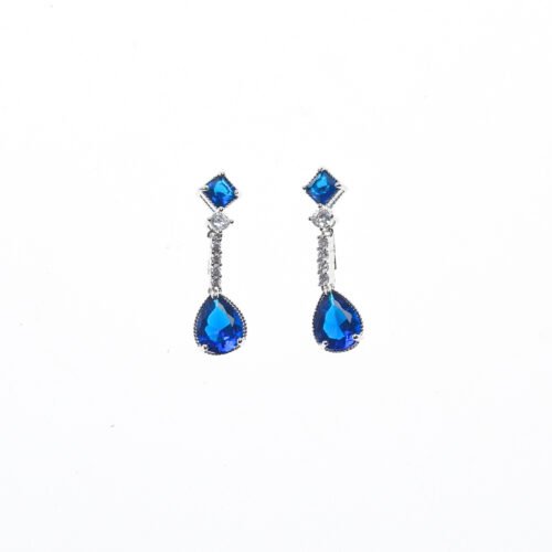 Cross-Border New Style Personalized Blue Water Drop Earrings — Light Luxury Soft