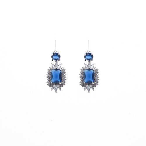 European & American Cross-Border Real Gold Electroplated Silver Needle Square Earrings