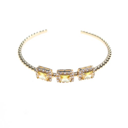 Liang Yalisu Geometric Zircon Open Bracelet – Elegant Sugar Cube Zircon Fashion Accessory