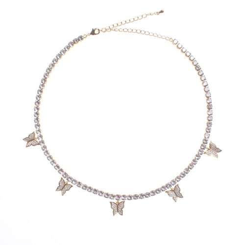 Cross‑Border 2025 Summer Butterfly Necklace for Women — Light‑Luxury Niche Clavicle Chain