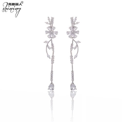 Cross-Border European & American Light Luxury Exaggerated Tassel Floral Earrings — Minimalist Cool Style