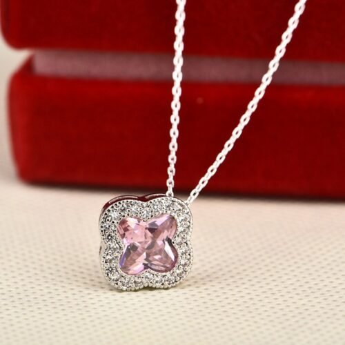 Japanese & Korean Style Super‑Flash Copper Zircon Earrings & Necklace Set