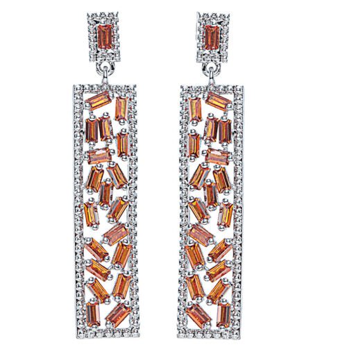 Exaggerated Long Tassel Zircon Earrings – Luxury Geometric Square Fashion Jewelry