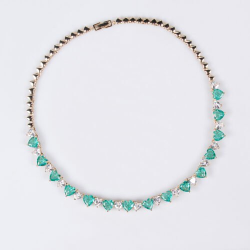 Elegant Bridal Jewelry Set – Zircon Necklace & Earrings for Western Wedding