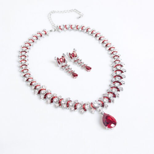 Cross-Border 4-Piece Luxury Jewelry Set – Necklace, Earrings, Ring & Bracelet