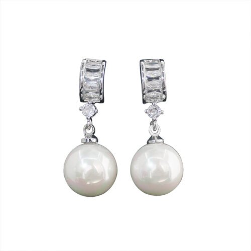 Korean & Japanese Style Pearl Tassel Zircon Earrings – Minimalist Light‑Luxury Jewelry