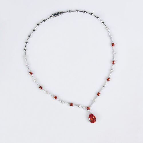 Korean-Style Bridal Zircon Necklace & Earrings Set – “True Love” Water Drop Wedding Jewelry