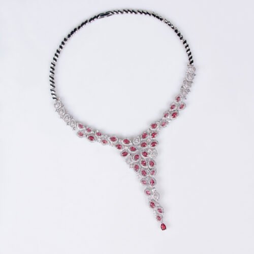 Elegant Zircon Water‑Drop & Geometric Necklace Set for Women – Bridal Wedding Dress