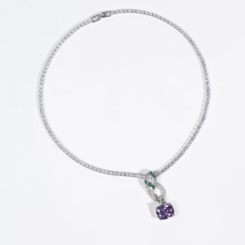 Exclusive Snake-Shaped Zircon Pendant Necklace — European & American Trendy High-End Design