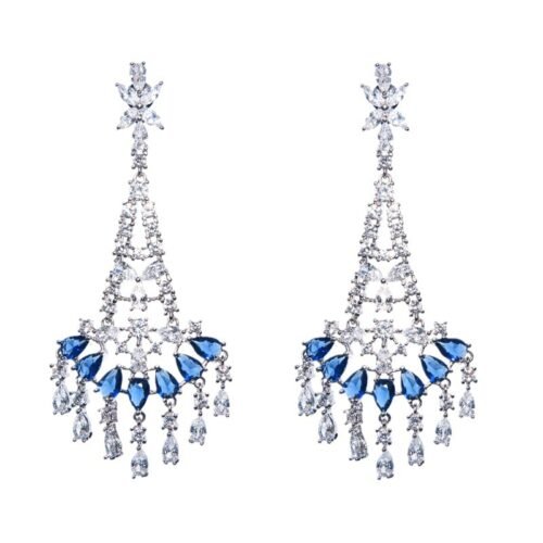 Cross‑Border Light Luxury Retro Water Drop Zircon Earrings — Baroque‑Inspired Palace Style