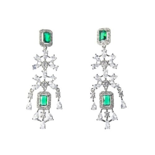 Heavy‑Duty Water‑Drop Tassel Zircon Earrings – Grand Statement Bridal & Banquet