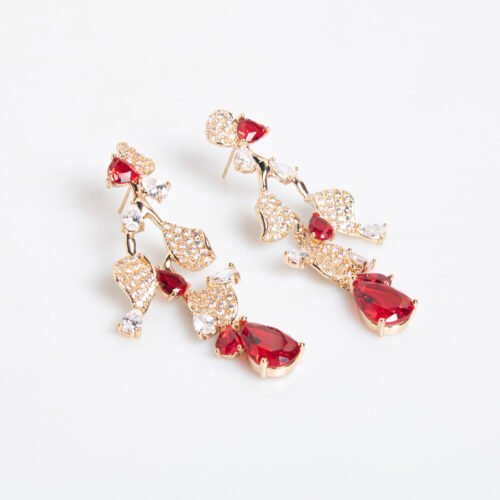 Cross-Border Luxury Water Drop Zircon Earrings — Bridal & Wedding Banquet Accessories