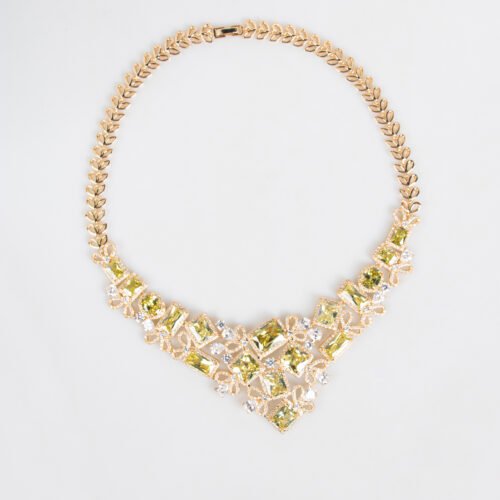 Palace‑Style Zircon Necklace & Earrings Set – Elegant Two‑Piece Jewelry