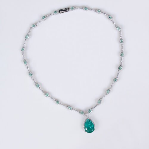 Water Drop Zircon Necklace & Earrings Set – Luxury Bridal & Banquet Jewelry