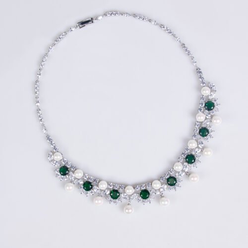 Wedding Luxury Pearl Necklace & Earrings Set — AAA Zircon Bridal