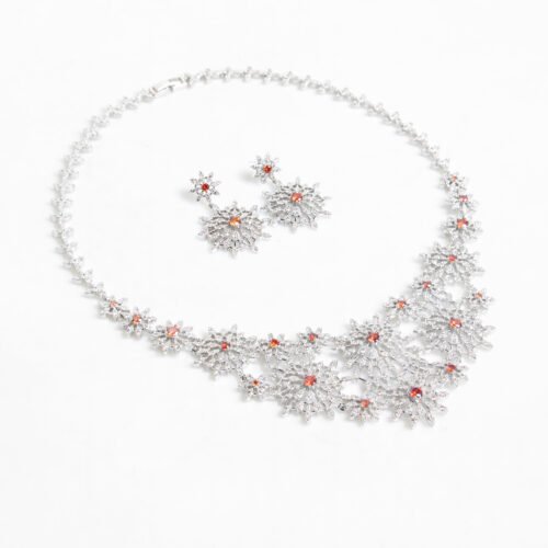 European & American Luxurious Evening Dress Necklace & Earrings Set – Elegant Retro Bridal