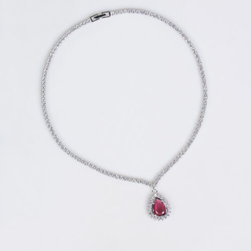 Korean INS Simple Love Zircon Necklace & Earrings Set – Trendy Light‑Luxury Jewelry