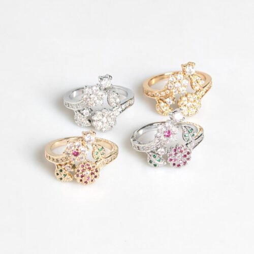 High‑Grade Zircon Open Ring for Women – Light‑Luxury Niche Design, Trendy INS