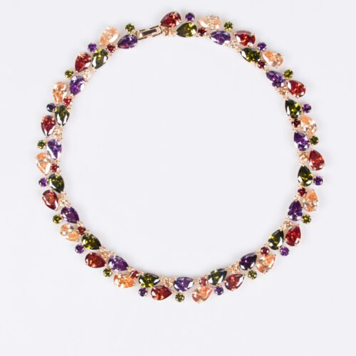 European Luxury Zircon Water Drop Necklace & Earrings Set – Bridal & Evening Jewelry