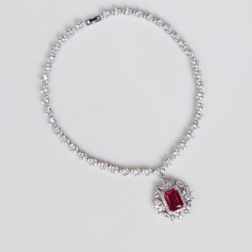 Elegant Cross‑Border Bridal Zircon Necklace & Earrings Set — Wedding, Dinner & Party Jewelry