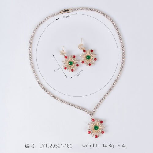 Snowflake Zircon Necklace & Earrings Set — Luxury Simple Versatile Banquet Jewelry Accessories