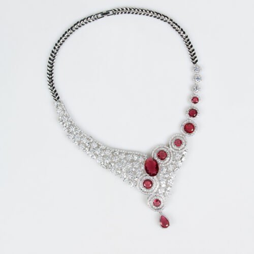 Light Luxury Zircon Water Drop Necklace & Earrings Set – Evening Fashion Jewelry