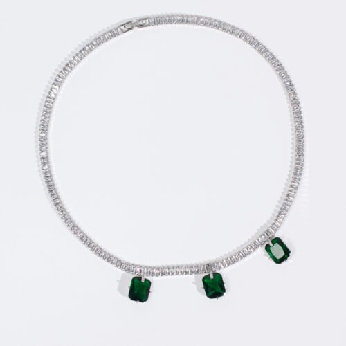 Sparkling Zircon Bridal Necklace & Earrings Set – Elegant Wedding & Formal Jewelry