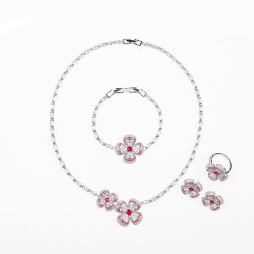 European Flower Fashion Bridal Jewelry 4-Piece Set