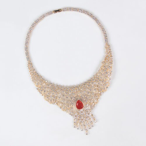 Noble Luxury Zircon Water Drop Flower Necklace & Earrings Set – Bridal & Evening Jewelry