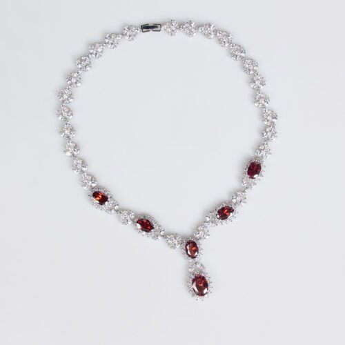 Bridal Zircon Necklace & Earrings Set – High‑End Elegant Wedding Jewelry