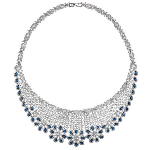 Luxury Clavicle Chain Necklace & Cold Wind Earrings Set – European & American Zircon Jewelry