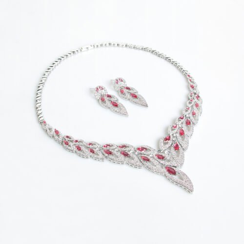 Light-Luxury Zircon Necklace & Earrings Set – Bridal & Banquet Jewelry