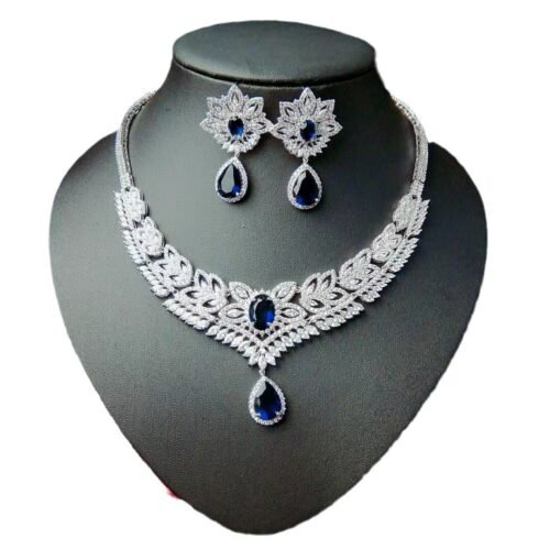 Bright Elegant Beauty 3AAA Zircon Floral Necklace — Bridal Jewelry Set for Women
