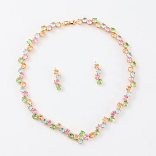 3A Zircon Bridal Necklace & Earrings Set – Elegant Wedding & Evening Jewelry
