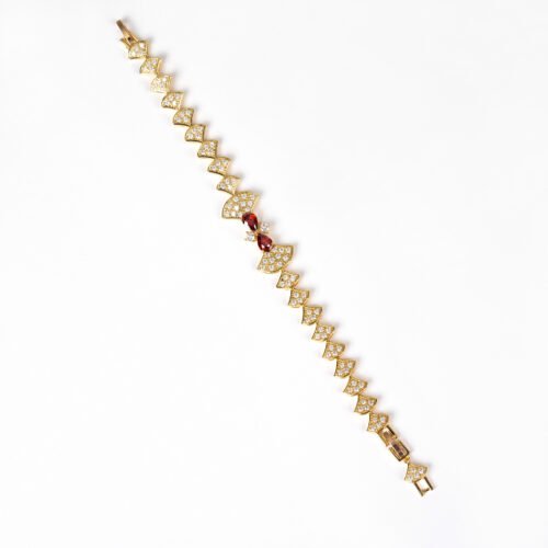 14K Light Luxury Copper‑Plated Skirt‑Style Bracelet with Micro‑Inlaid Zircon – Trendy Fashion Jewelry