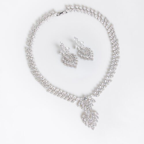 Luxury Zircon Necklace & Earrings Set – Banquet Fashion Jewelry