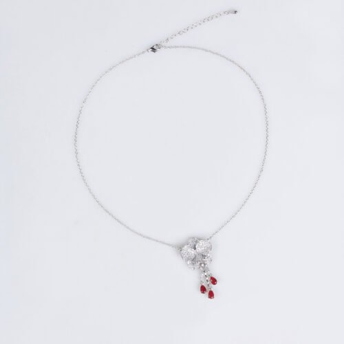 Light Luxury Tassel Long Zircon Earrings & Necklace Set — High‑End Floral Niche Design