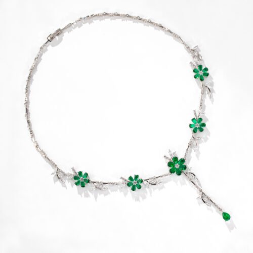 Classy Zircon Diamond Necklace & Earrings Set – Bridal & Birthday Jewelry