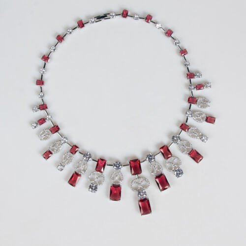 European & American Zircon Square Necklace & Earrings Set — Elegant Bridal & Wedding