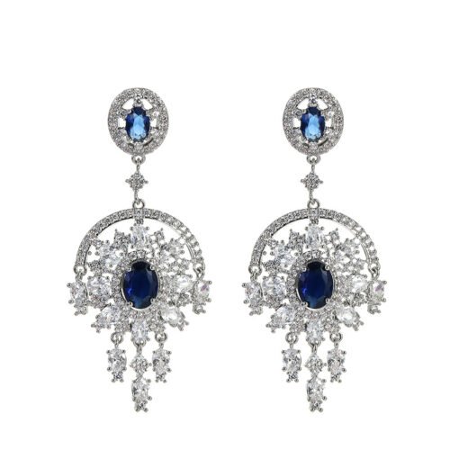 European & American Versatile Tassel Zircon Earrings – High‑End Round Diamond‑Style Drop Earrings