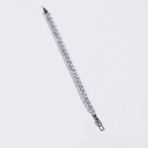 Geometric Zircon Flower Drop Bracelet – Elegant Floral Water‑Drop Tassel Hand Accessory