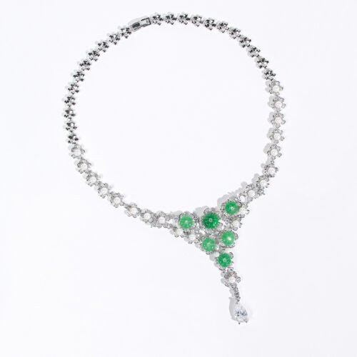 Cross‑Border Pumpkin Bead & Zircon Necklace and Earrings Set — Stylish Beaded Jewelry