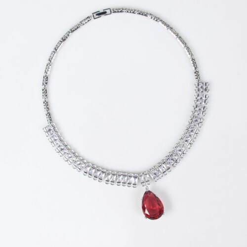 Water-Drop Zircon Necklace & Earrings Set – Light-Luxury Summer Jewelry