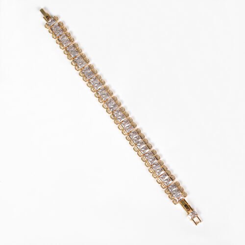 Popular Square Colored Zircon Tennis Chain Bracelet – Hip‑Hop Fashion Jewelry